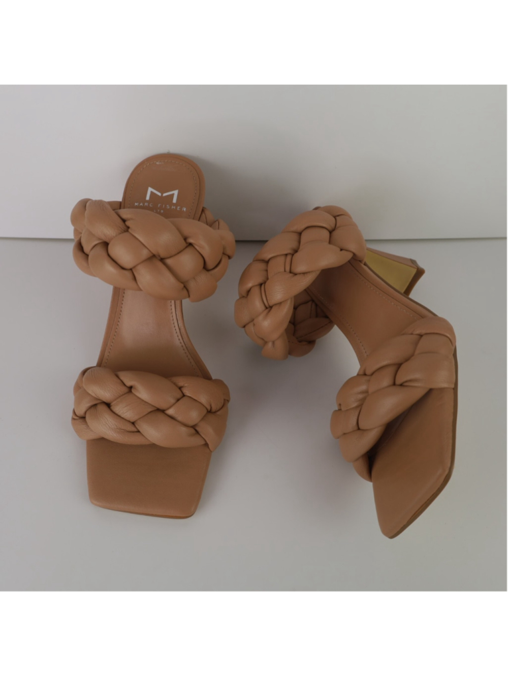 Marc Fisher Women's Hammy Braided High Heel Slide Sandals Natural Size 6- 0380 - Picture 7 of 14